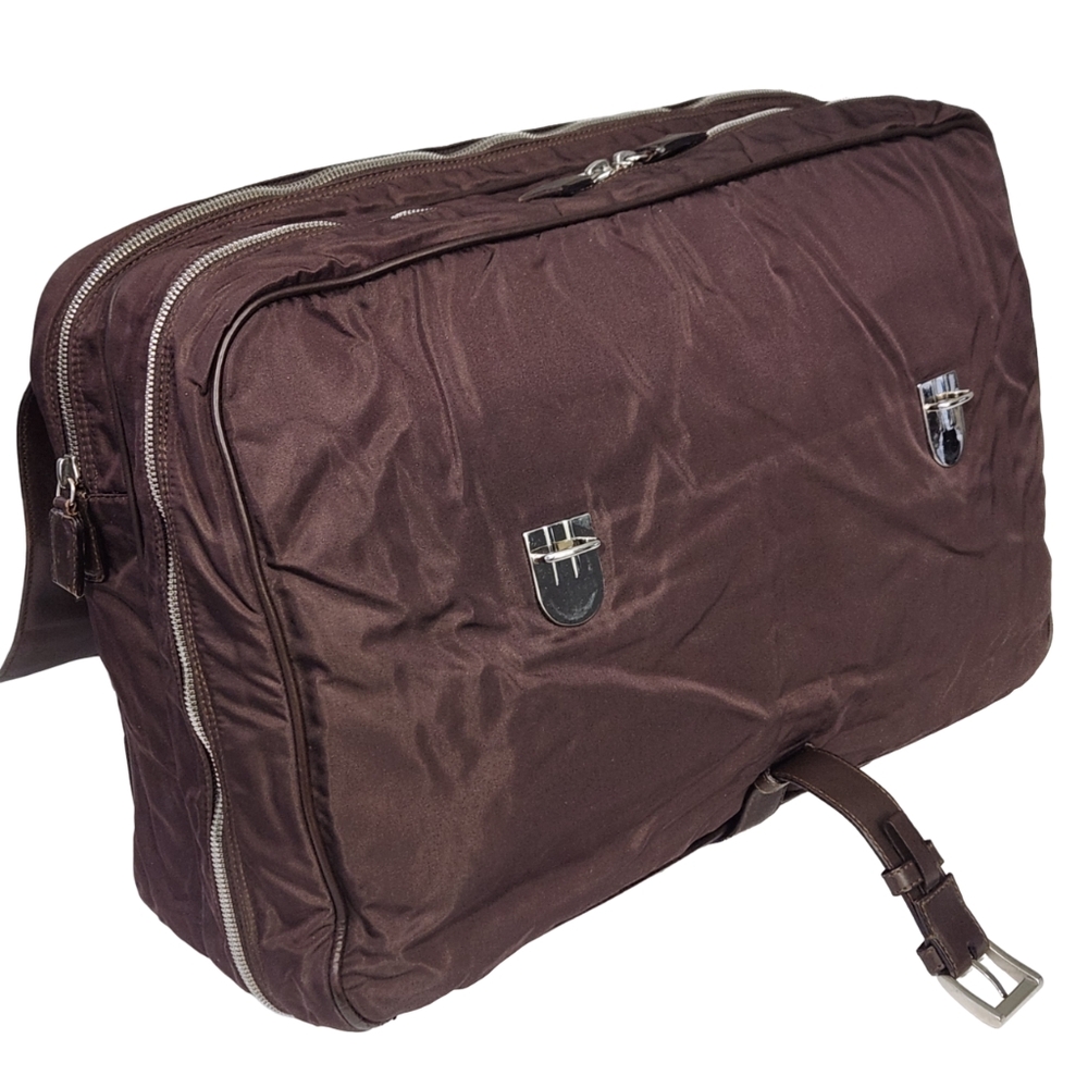 PRADA TESSUTO NYLON AND LEATHER BRIEFCASE DOCUMENT TRAVEL WEEKENDER BAG - Picture 6 of 15